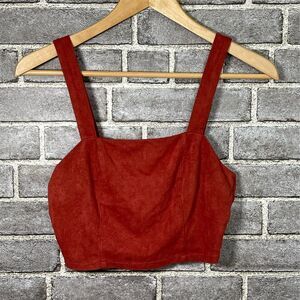 Altar'd State Women's Orange Suede Corset Camisole Top Size S